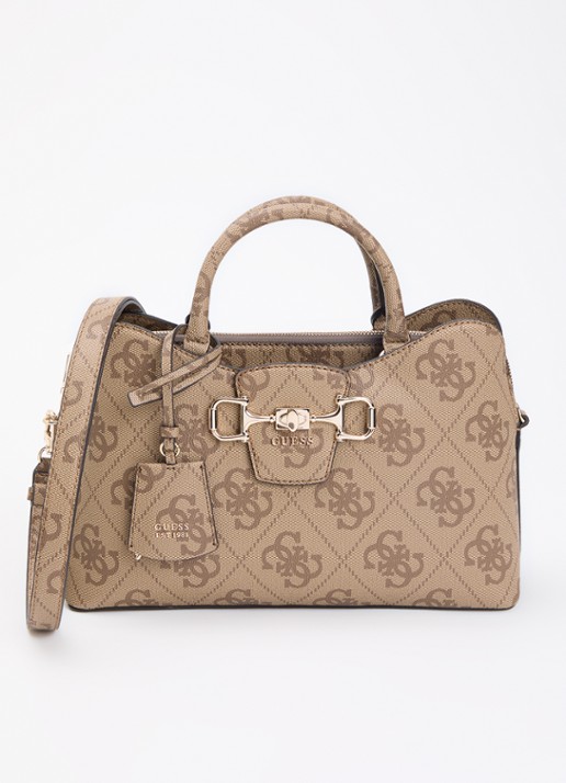 GUESS Jannie handtas met logoprint en afneembare schouderriem