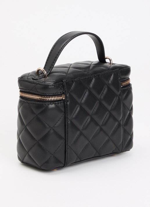 GUESS Juliet Canister handtas met quilt patroon en afneembare schouderriem - achterkant 5 zwart