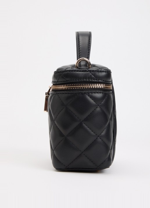 GUESS Juliet Canister handtas met quilt patroon en afneembare schouderriem - detail 3 zwart
