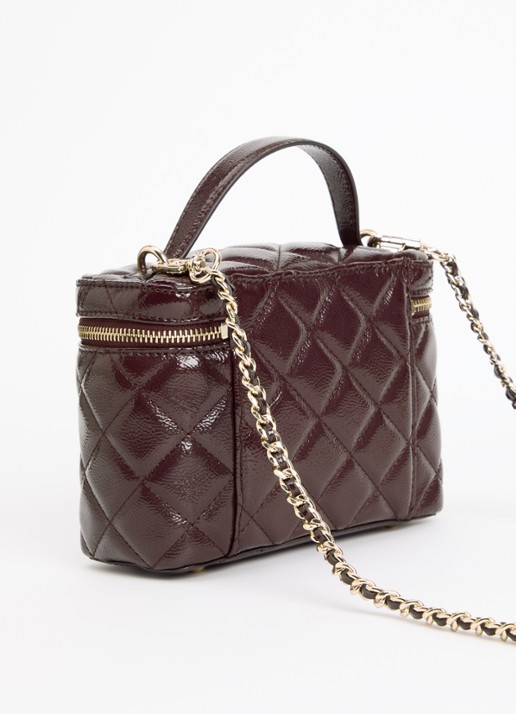 GUESS Juliet Canister handtas met quilt patroon en afneembare schouderriem - achterkant 2 bordeauxrood