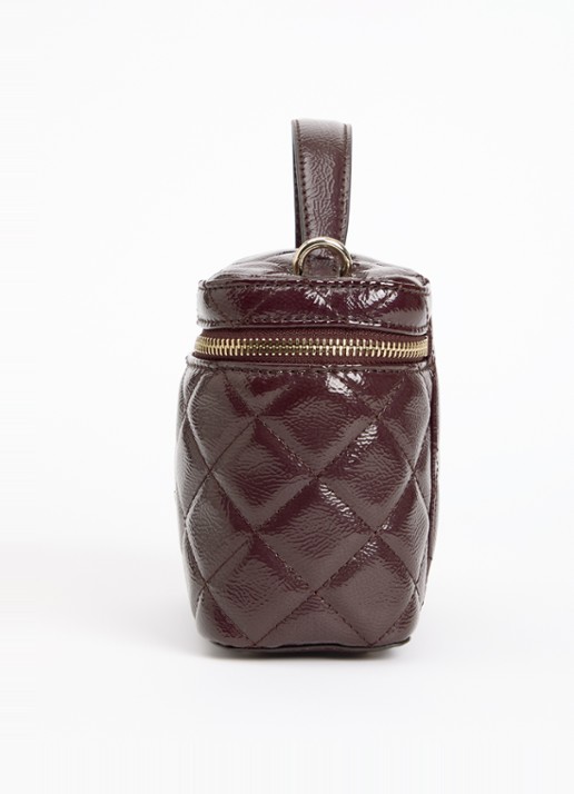 GUESS Juliet Canister handtas met quilt patroon en afneembare schouderriem - detail 4 bordeauxrood