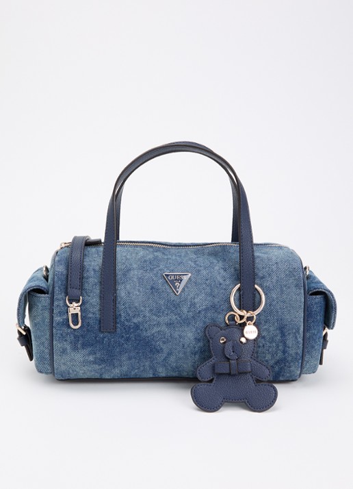 GUESS Kassie handtas van denim met tasbedel en afneembare schouderriem