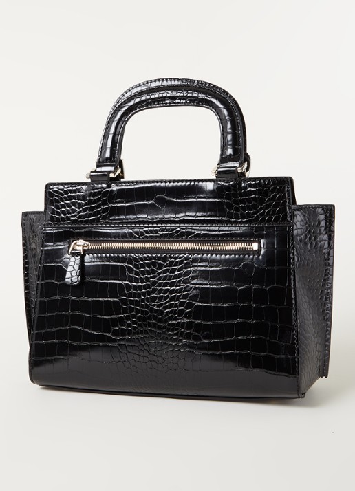 GUESS Katey handtas met crocostructuur - achterkant 4 zwart