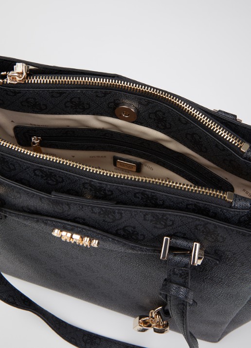 GUESS Katya schoudertas met logoprint - detail 4 zwart