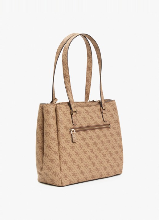 GUESS Katya schoudertas met logoprint - achterkant lichtbruin