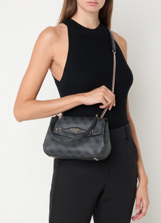 GUESS Kaya schoudertas met logoprint - voorkant 6 zwart