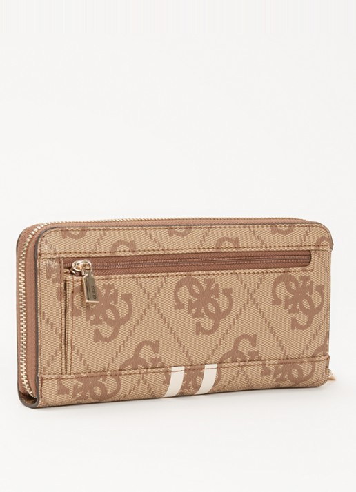 GUESS Laurell II Large portemonnee met logoprint - achterkant camel
