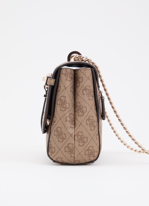 GUESS Leona Logo crossbodytas met logoprint  - detail 6 zand