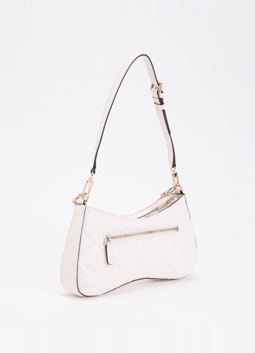 GUESS Libby schoudertas met logoprint en kettingdetail  - achterkant 6 wit