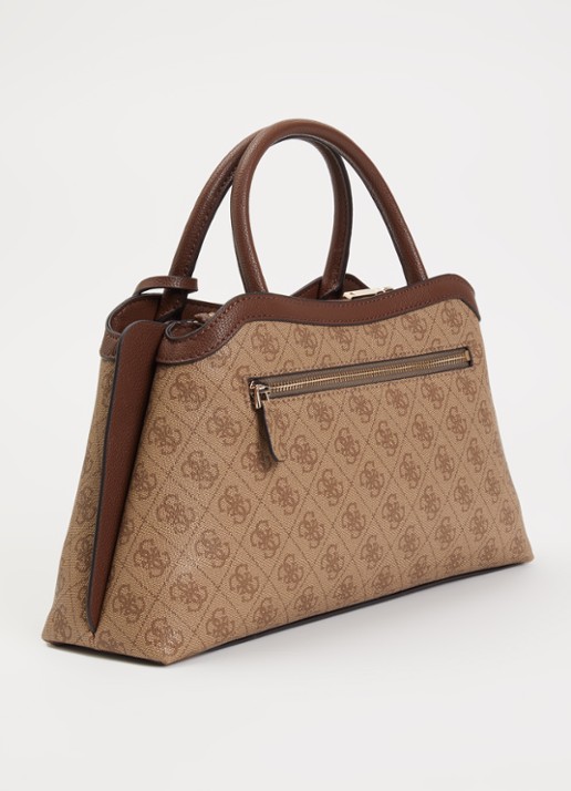 GUESS Lindsay schoudertas met logoprint - achterkant bruin