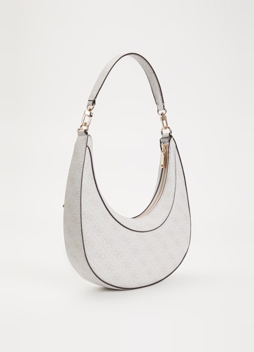 GUESS Lindsey Hobo schoudertas met logoprint - achterkant 2 ivoor