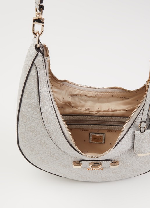 GUESS Lindsey Hobo schoudertas met logoprint - detail 3 ivoor