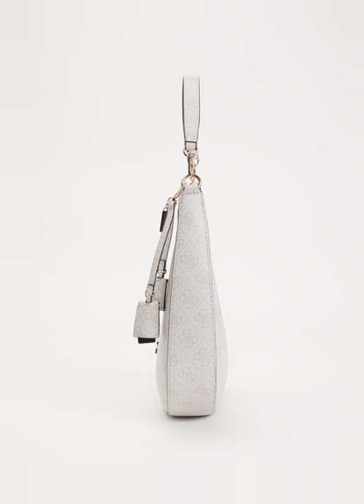GUESS Lindsey Hobo schoudertas met logoprint - detail 4 ivoor