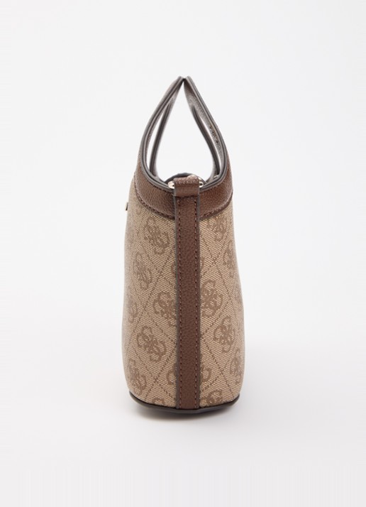 GUESS Lindsey Mini handtas met logoprint  - detail 4 bruin