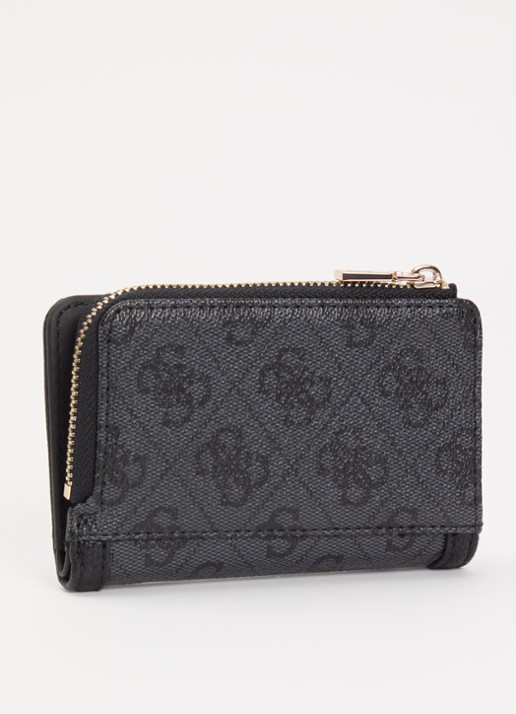 GUESS Lindsey portemonnee met logoprint - achterkant 3 antraciet