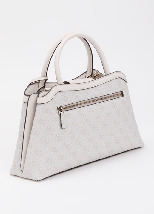 GUESS Lindsey schoudertas met logoprint en tasbedel  - achterkant ivoor