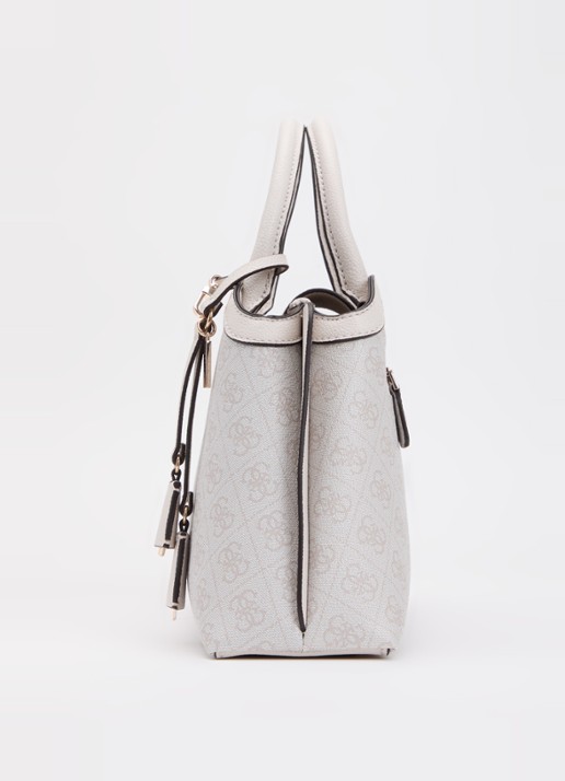 GUESS Lindsey schoudertas met logoprint en tasbedel  - detail 4 ivoor