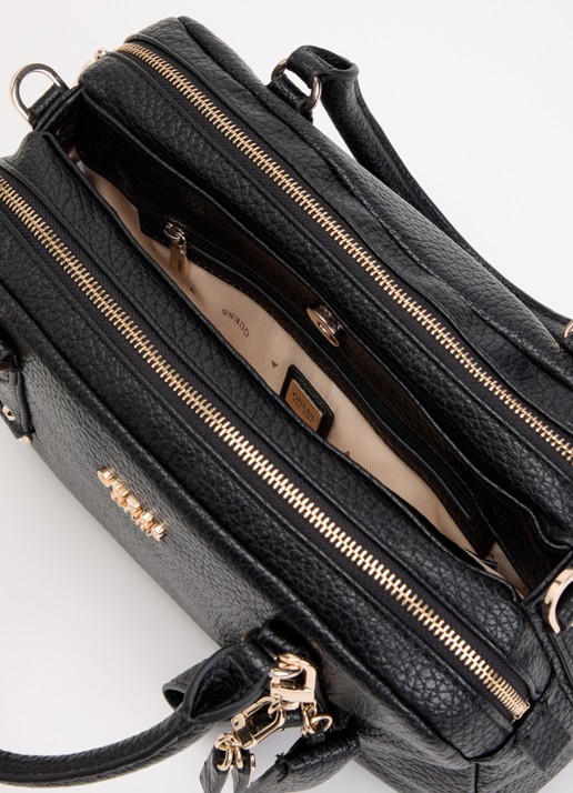 GUESS Marsha mini handtas met logo en tasbedel  - detail zwart