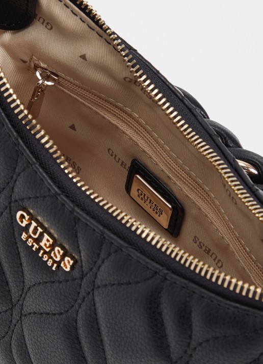 GUESS Maxine handtas met afneembare schouderriem - detail zwart