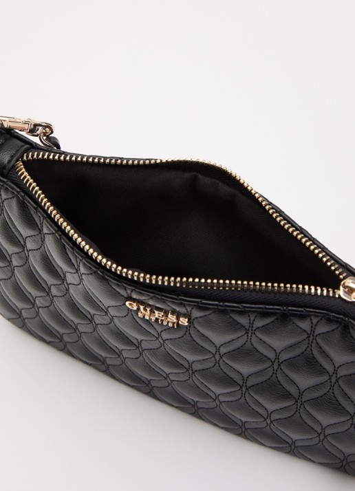 GUESS Maxine handtas met quilt patroon - detail zwart