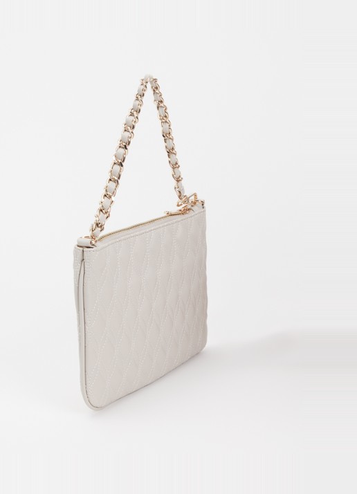 GUESS Maxine handtas met quilt patroon - achterkant grijs