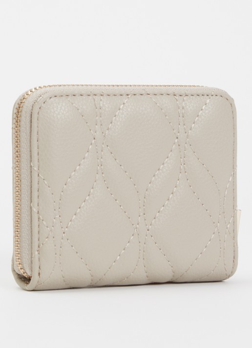 GUESS Maxine Small portemonnee met quilt patroon  - achterkant donkerbeige