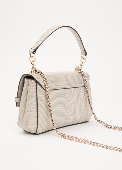 GUESS Melinda Mini crossbodytas met crocostructuur  - achterkant 2 donkerbeige