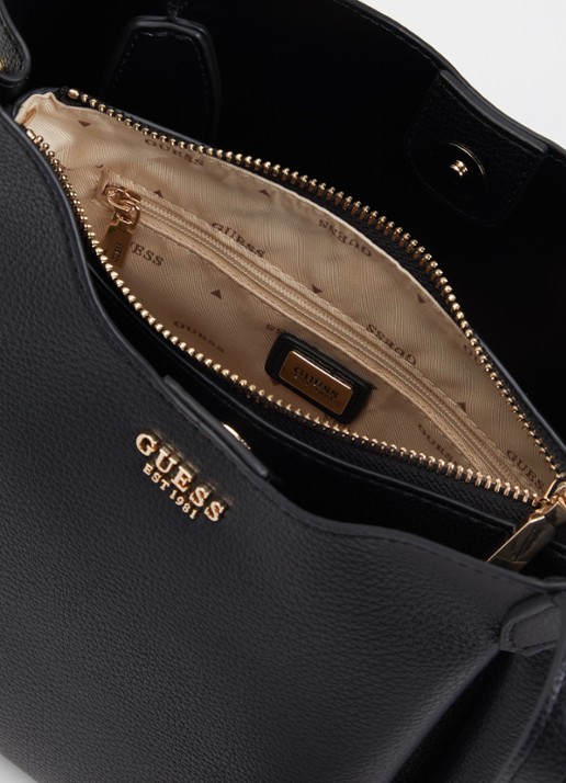 GUESS Melody schoudertas met logo en tasbedel - detail 3 zwart