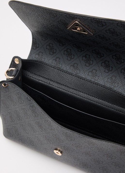 GUESS Meridian II Flap crossbodytas met logo  - detail grijs