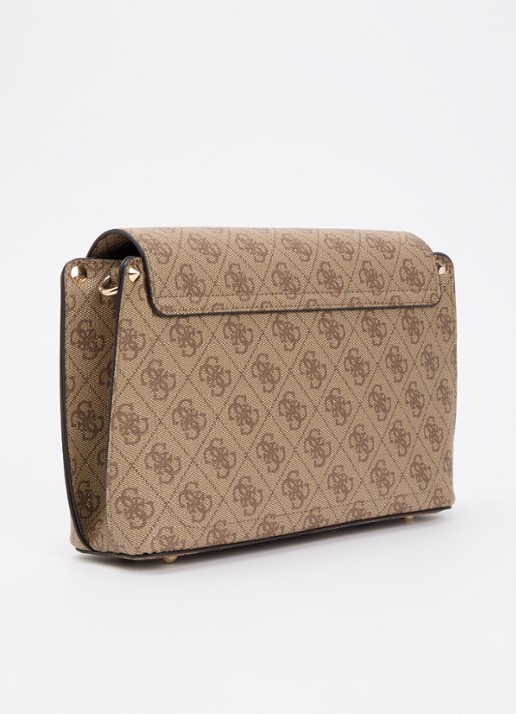 GUESS Meridian II Flap crossbodytas met logoprint - achterkant 5 beige