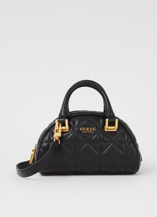GUESS Mildred quilted handtas met afneembare schouderriem  - voorkant zwart