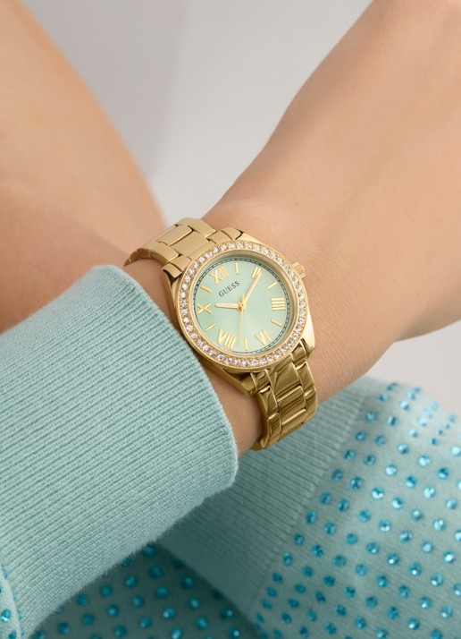 GUESS Mini Luna horloge GW0841L5  - detail goud