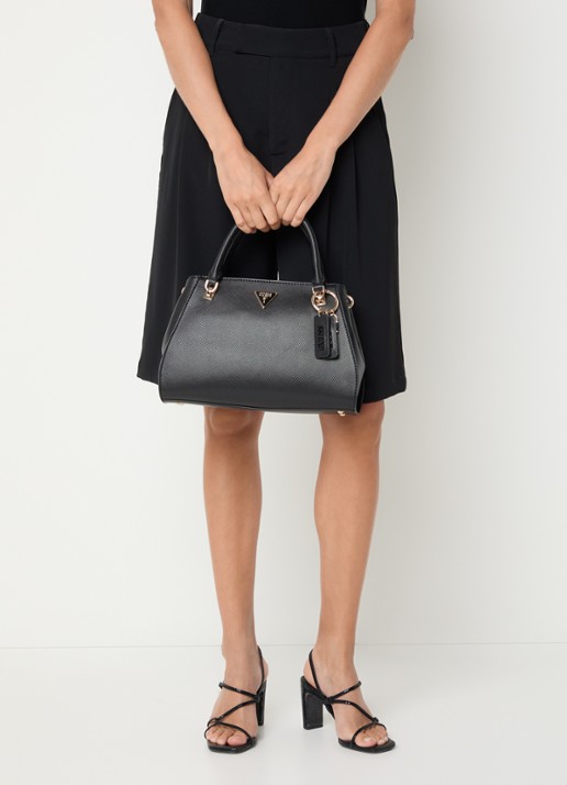 GUESS Noelle handtas met afneembare schouderriem - voorkant 7 zwart