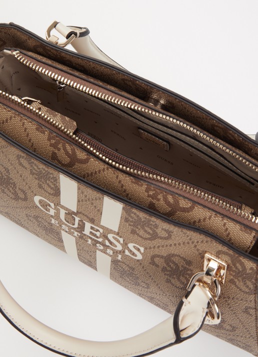 GUESS Noelle handtas met afneembare schouderriem - detail 3 lichtbruin