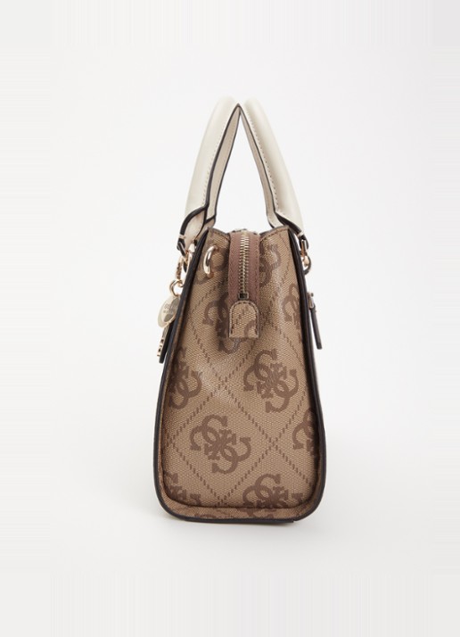 GUESS Noelle handtas met afneembare schouderriem - detail 4 lichtbruin