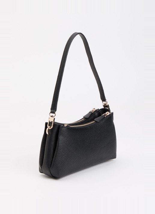 GUESS Noelle II 3 Comp schoudertas met afneembare schouderriem - achterkant zwart