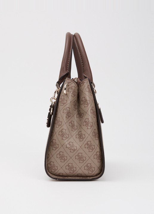 GUESS Noelle II handtas met logoprint en afneembare schouderriem - detail 6 donkerbeige