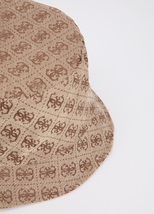 GUESS Noelle II reversible bucket hoed met logoprint - detail 2 camel