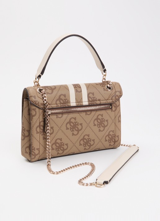 GUESS Noelle II schoudertas met logo - achterkant 7 lichtbruin