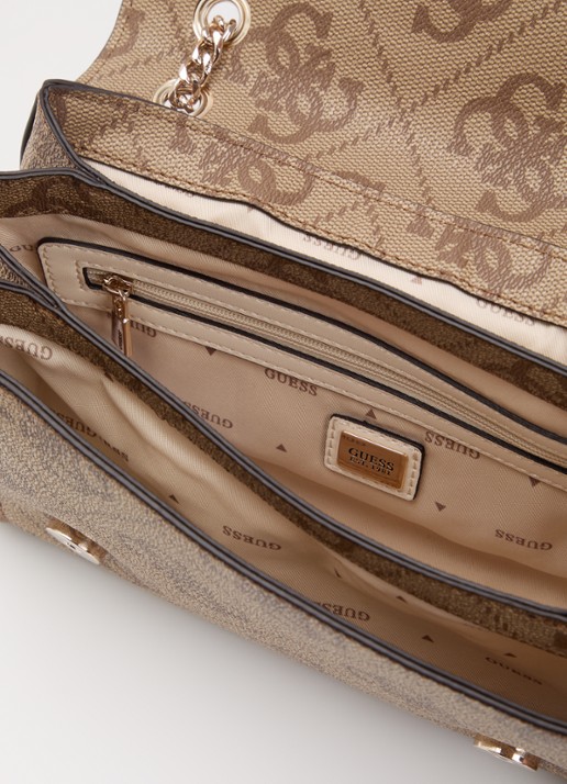 GUESS Noelle II schoudertas met logo - detail 4 lichtbruin