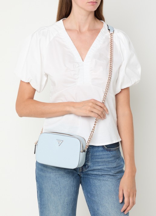 GUESS Noelle ll crossbodytas met logo - voorkant 2 lichtblauw