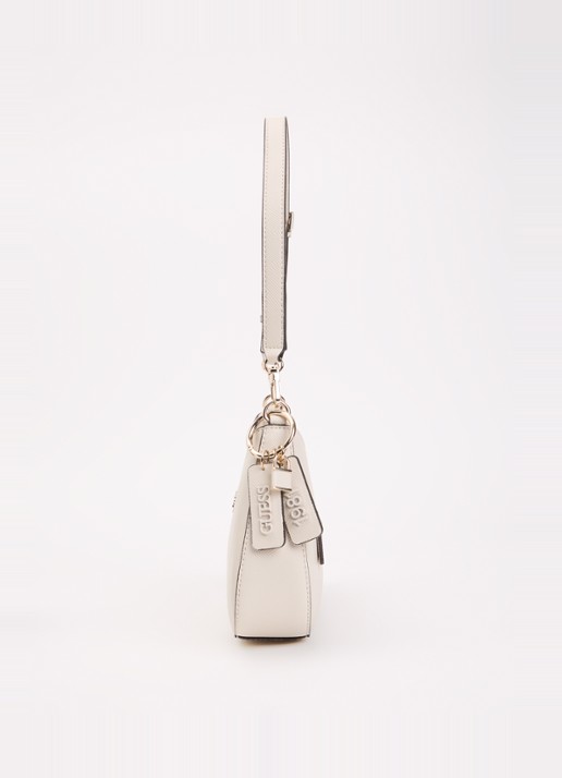 GUESS Noelle ll schoudertas met logoprint en afneembare schouderriem - detail 3 gebroken wit
