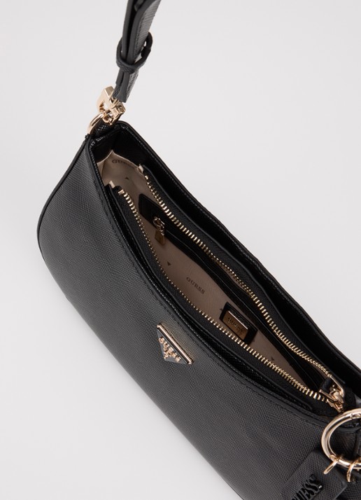 GUESS Noelle ll schoudertas met logoprint en afneembare schouderriem - detail 2 zwart