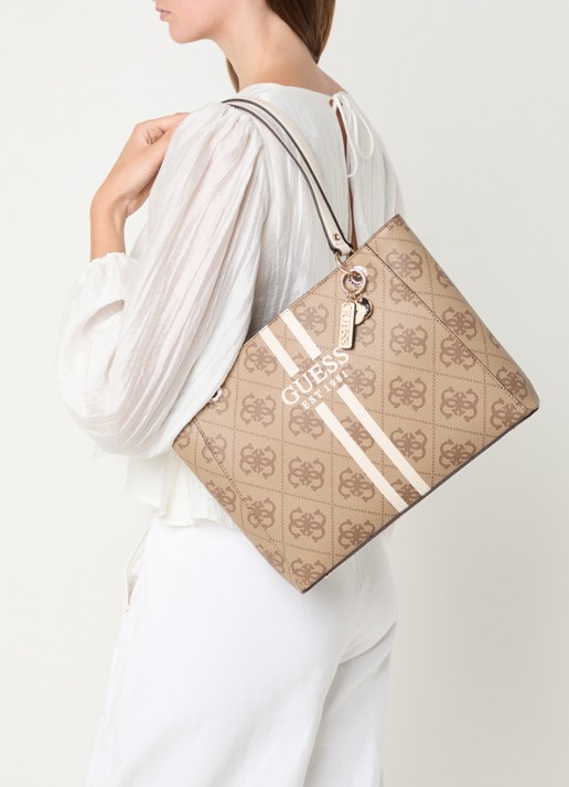GUESS Noelle ll schoudertas met logoprint - voorkant 5 bruin