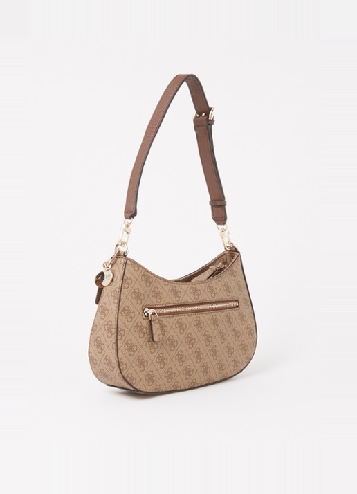 GUESS Noelle schoudertas met logo - achterkant bruin