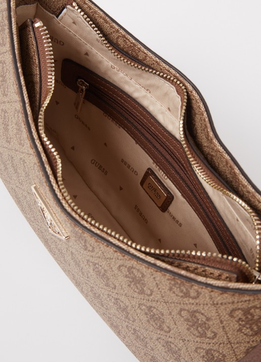 GUESS Noelle schoudertas met logo - detail 2 bruin