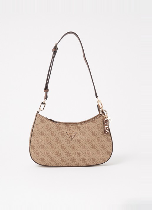 GUESS Noelle schoudertas met logo - voorkant 4 bruin
