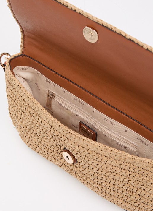 GUESS Ofelia flap schoudertas met afneembare schouderriem en tasbedel  - detail 4 bruin