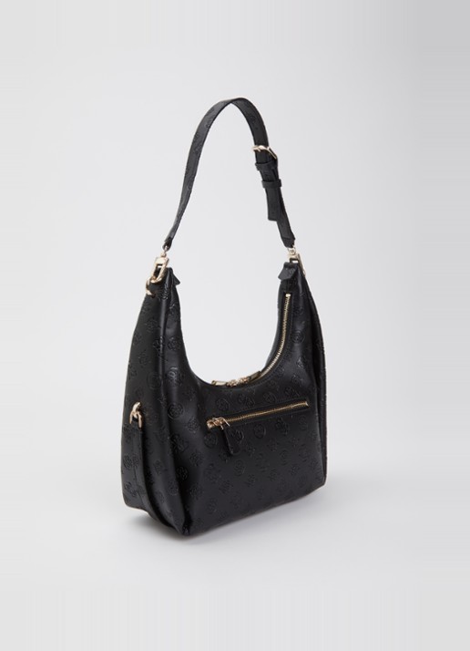GUESS Phoebe schoudertas met logoprint - achterkant 6 zwart