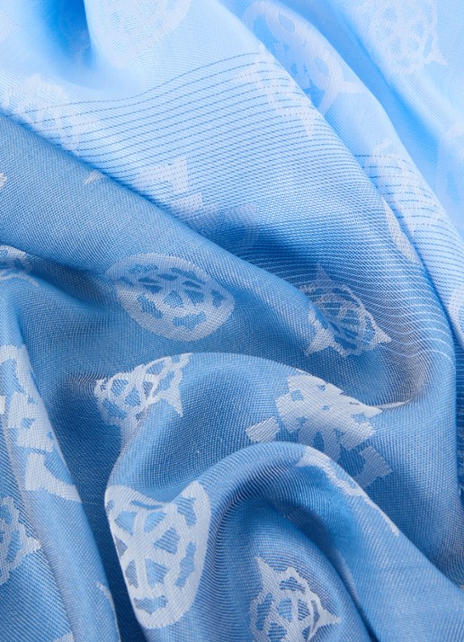 GUESS Sjaal met logo print 185 x 75 cm - detail 2 lichtblauw